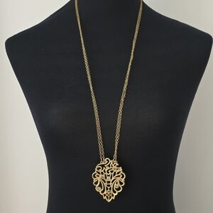 FOSSIL Filigree-Style Double Chain Pendant Necklace